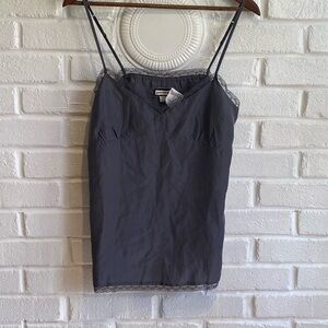 Aerie silk camisole tank size large gray NWT lightweight feminine dark romantic